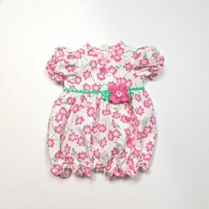 Vintage Floral Bubble Romper Sz 6-9m